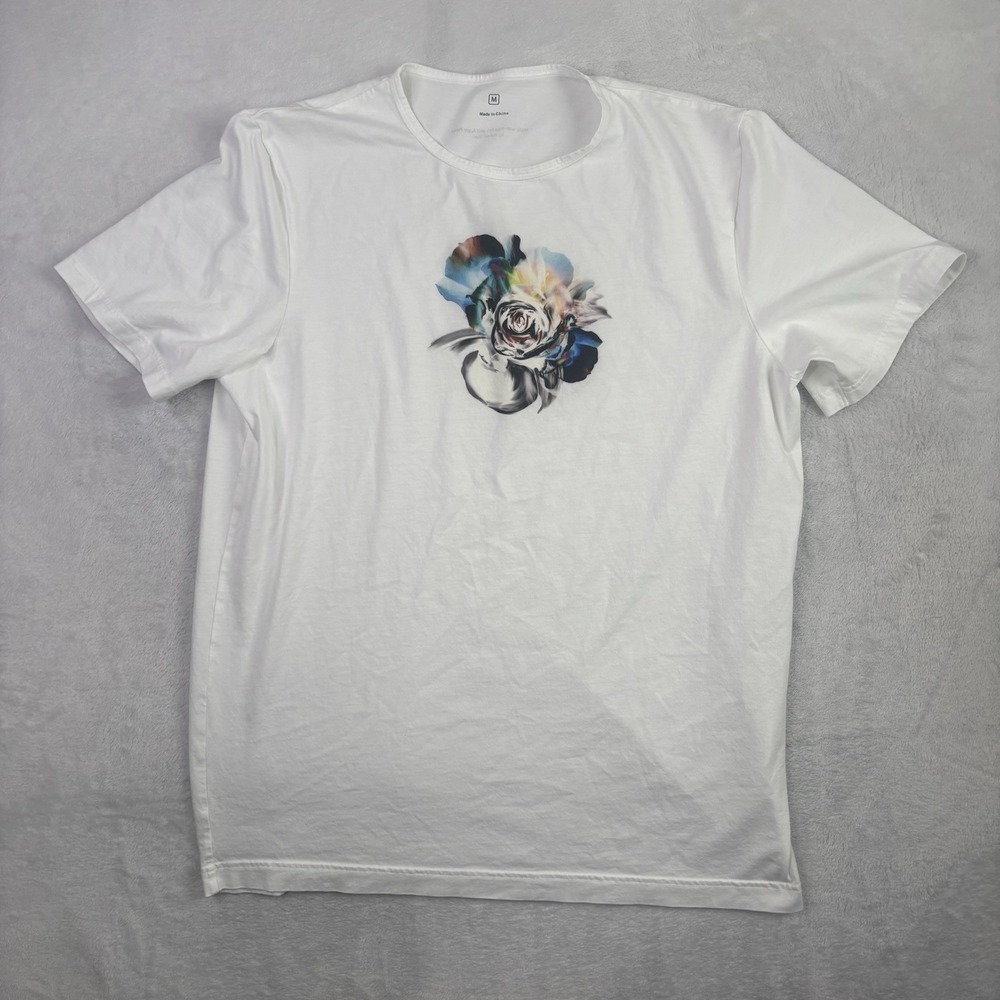 Apple Kahori Maki Floral White Short Sleeve Graphic Shirt Men's Medium